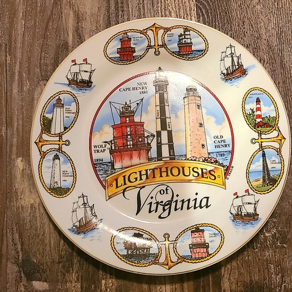 Vintage Light House of Virginia Hanging Plate